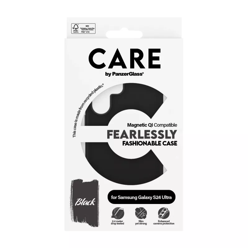 PanzerGlass CARE™ by ® kotelo musta Qi-yhteensopiva Samsung Galaxy S24 Ultra