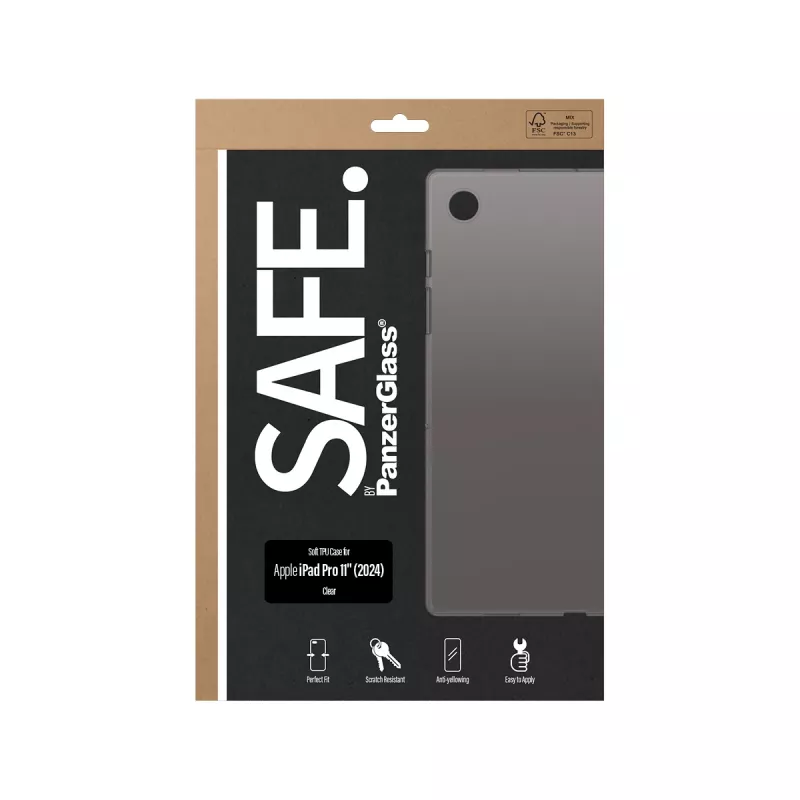 PanzerGlass SAFE. by ® TPU-kotelo läpinäkyvä iPad Pro 11'' (2024)