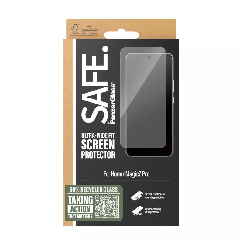 PanzerGlass näytönsuoja Honor Magic7 Pro Ultra-Wide Fit naarmuuntumaton iskunkestävä