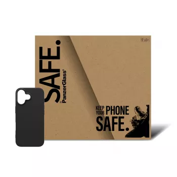 TPU-kotelo PanzerGlass SAFE. iPhone 17 — musta, iskunvaimennus suojakotelo