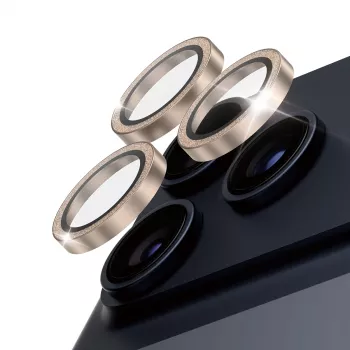 PanzerGlass® Hoops® kameran objektiivinsuoja glitter kulta iPhone 17 Pro | iPhone 17 Pro Max | iPhone 16 Pro | 16 Pro Max