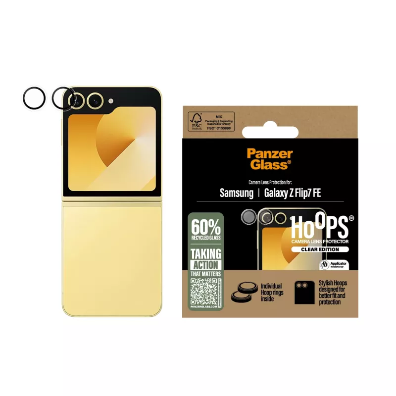 PanzerGlass® Hoops® kameran objektiivinsuoja läpinäkyvä Samsung Galaxy Z Flip7 FE