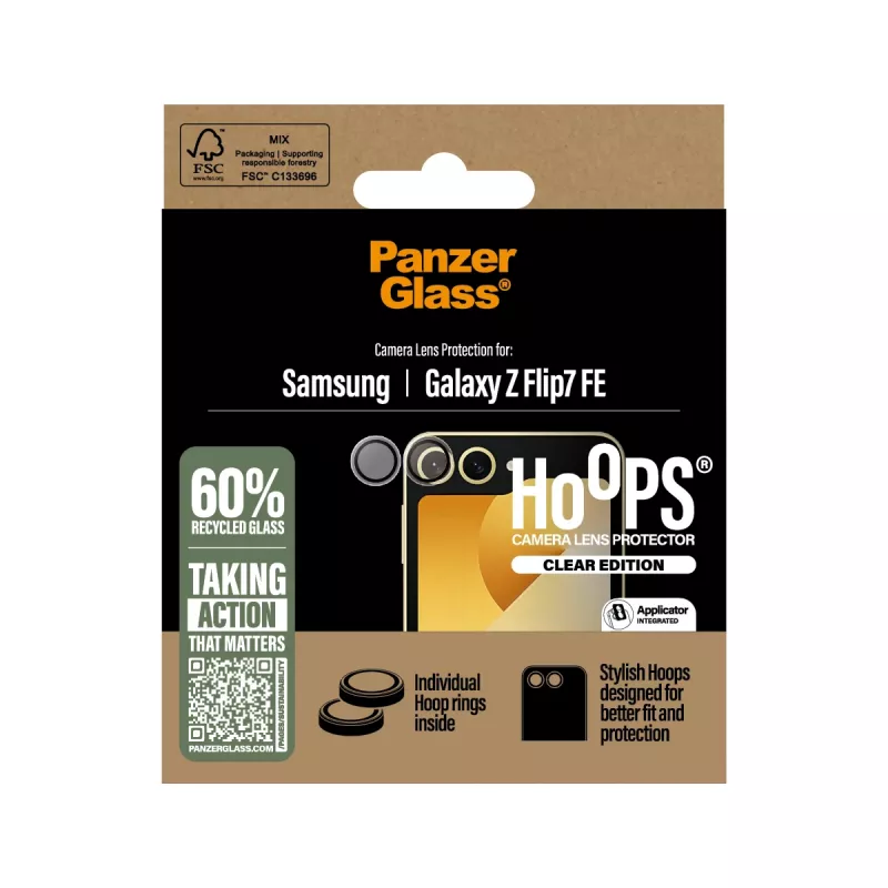 PanzerGlass® Hoops® kameran objektiivinsuoja läpinäkyvä Samsung Galaxy Z Flip7 FE