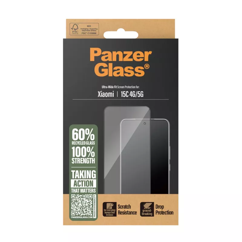PanzerGlass® näytönsuojakalvo Xiaomi 15C 4G | 5G | Ultra-Wide Fit
