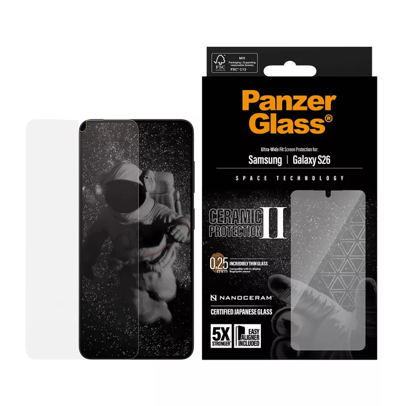 PanzerGlass® keraaminen näytönsuoja Samsung Galaxy S26 | Ultra-Wide Fit EasyAlignerilla