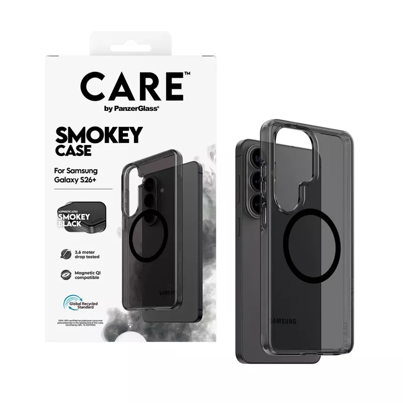 PanzerGlass CARE™ by ® Urban Explorer Case Smokey musta Qi Samsung Galaxy S26+