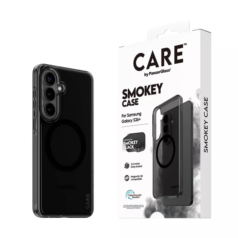 PanzerGlass CARE™ by ® Urban Explorer Case Smokey musta Qi Samsung Galaxy S26+