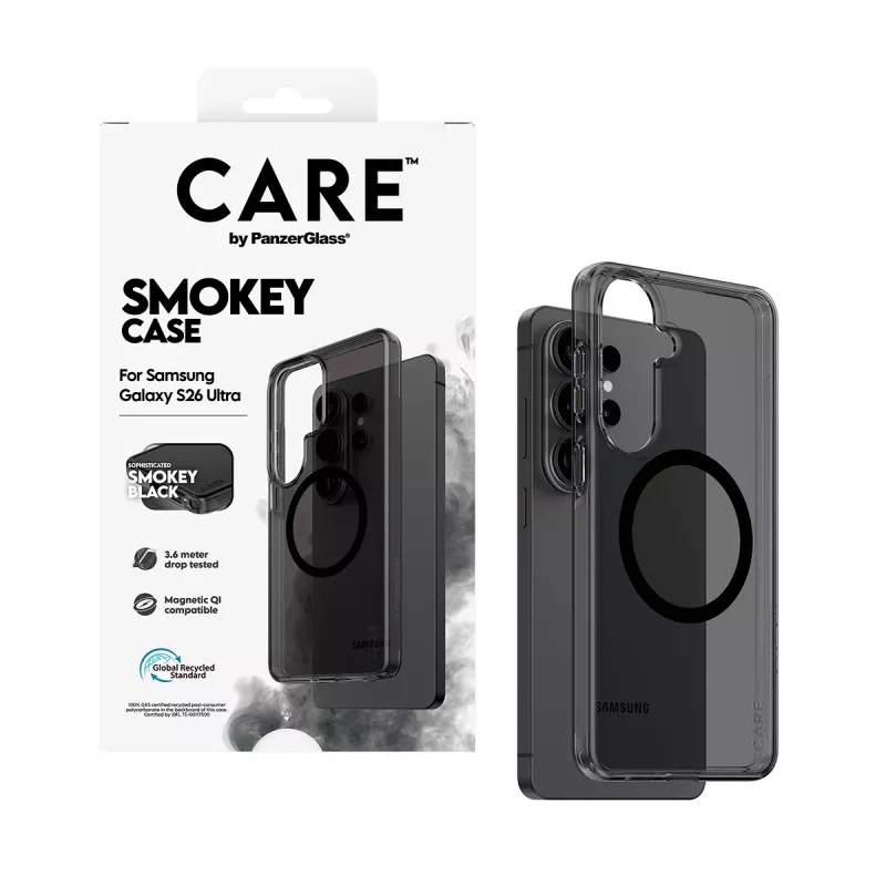 Suojakotelo PanzerGlass CARE Urban Explorer Case Smokey musta Qi Samsung Galaxy S26 Ultra