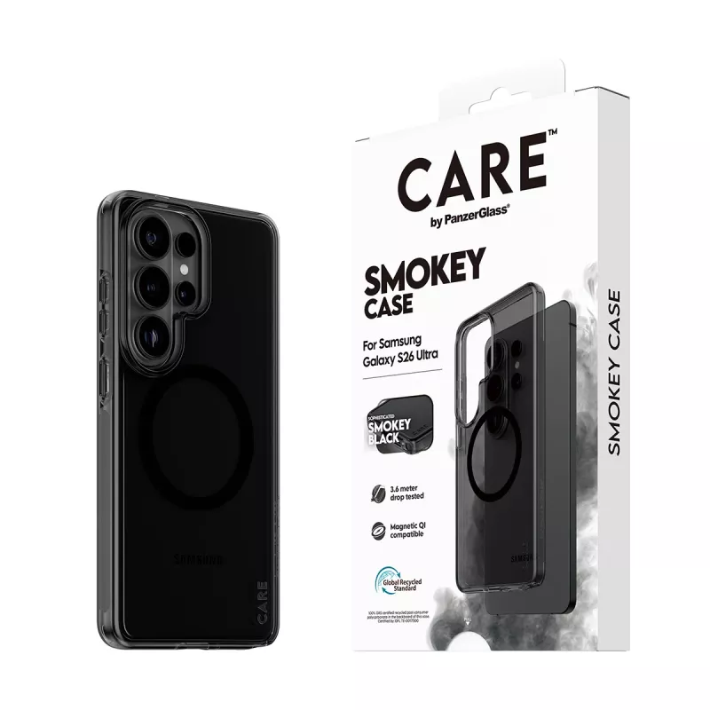 Suojakotelo PanzerGlass CARE Urban Explorer Case Smokey musta Qi Samsung Galaxy S26 Ultra