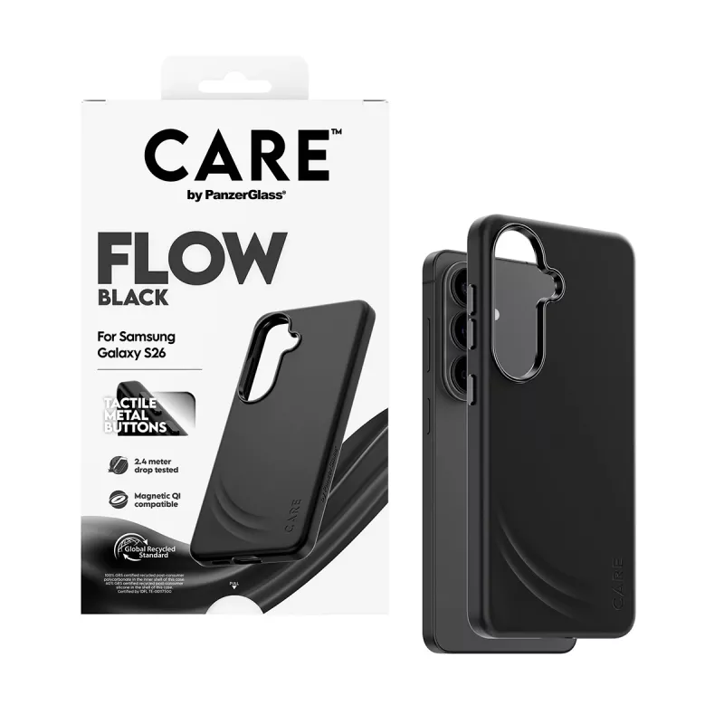 PanzerGlass CARE™ by ® Flow Case musta Qi Samsung Galaxy S26