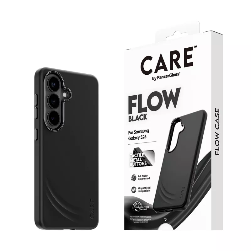 PanzerGlass CARE™ by ® Flow Case musta Qi Samsung Galaxy S26