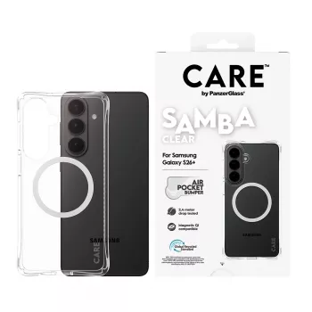 PanzerGlass CARE™ by ® Samba kotelo läpinäkyvä valkoinen Qi Samsung Galaxy S26+