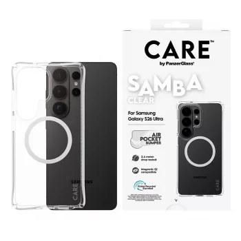 PanzerGlass CARE™ by ® Samba kotelo läpinäkyvä valkoinen Qi Samsung Galaxy S26 Ultra