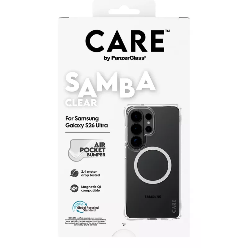 PanzerGlass CARE™ by ® Samba kotelo läpinäkyvä valkoinen Qi Samsung Galaxy S26 Ultra