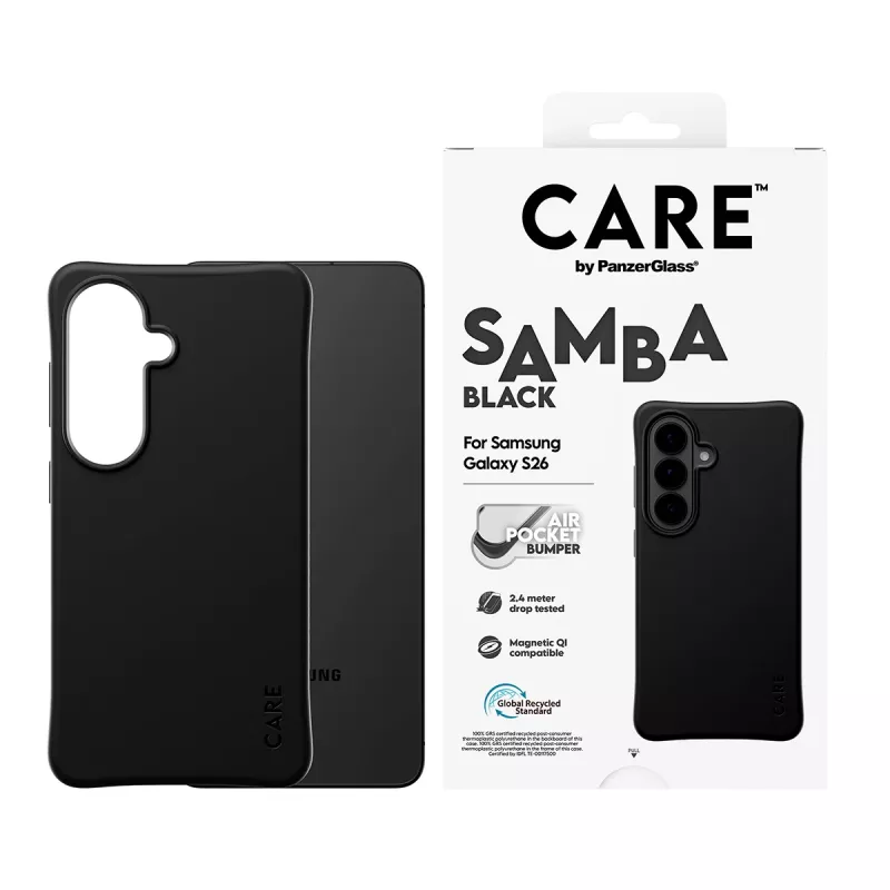 PanzerGlass CARE™ by ® Samba Case musta Qi Samsung Galaxy S26