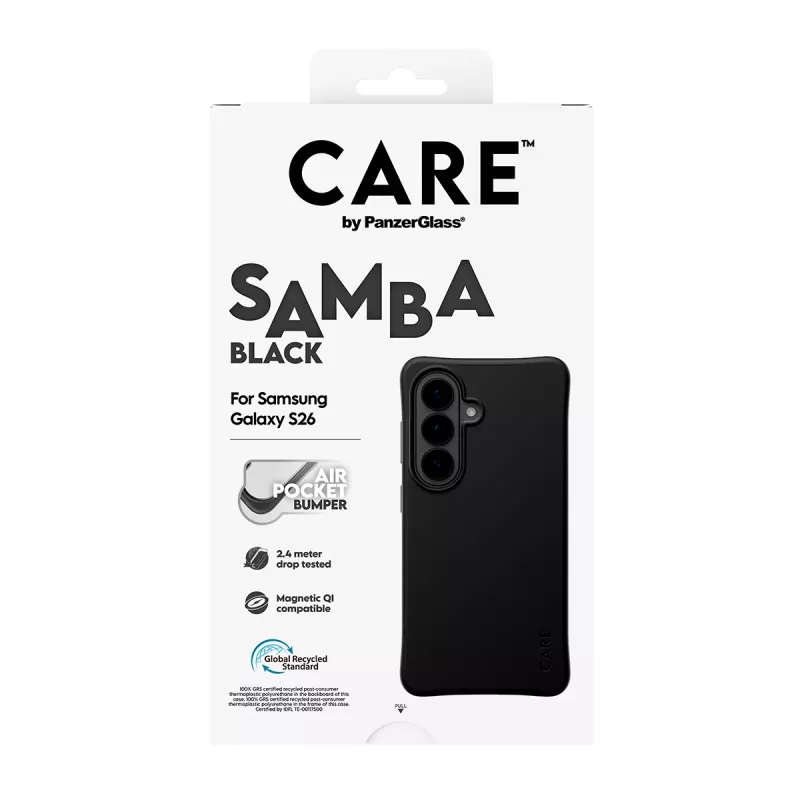 PanzerGlass CARE™ by ® Samba Case musta Qi Samsung Galaxy S26