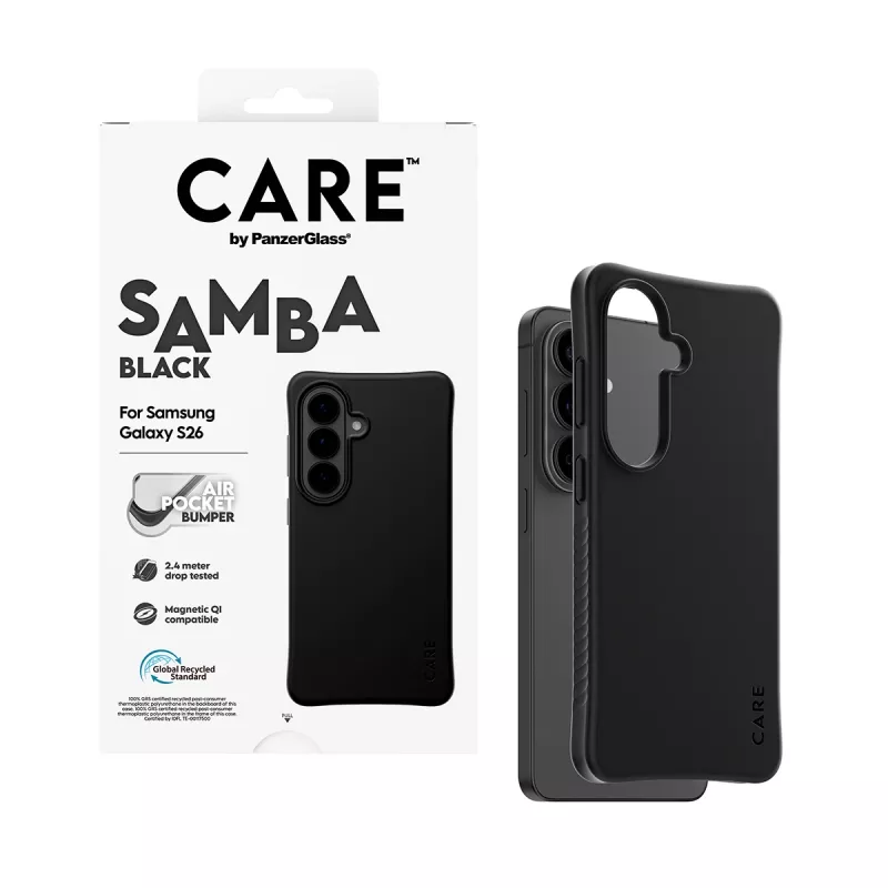 PanzerGlass CARE™ by ® Samba Case musta Qi Samsung Galaxy S26