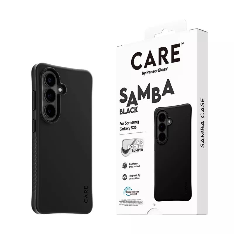 PanzerGlass CARE™ by ® Samba Case musta Qi Samsung Galaxy S26