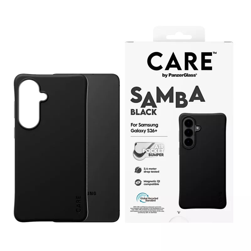 PanzerGlass CARE™ by ® Samba Case musta Qi Samsung Galaxy S26+