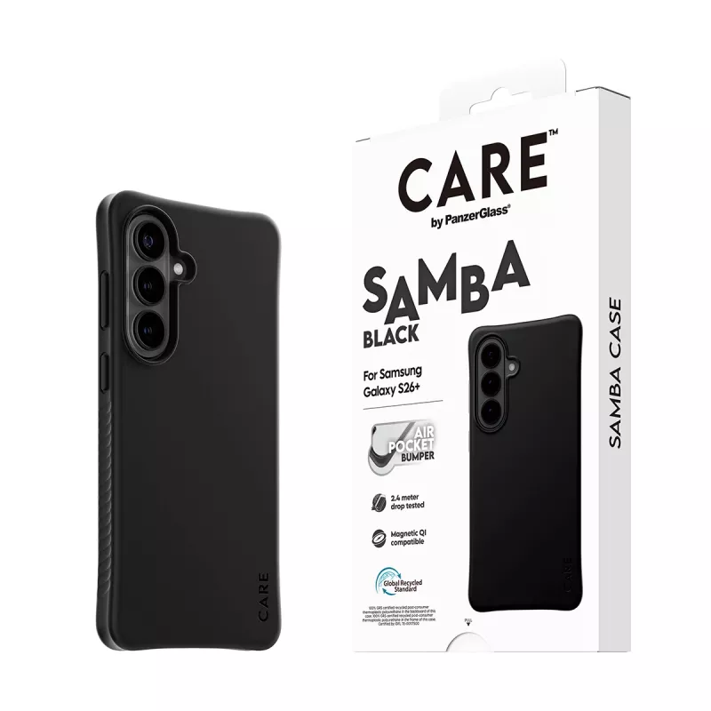 PanzerGlass CARE™ by ® Samba Case musta Qi Samsung Galaxy S26+