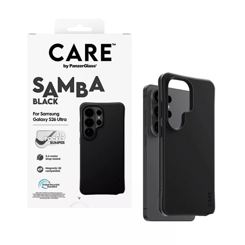 PanzerGlass CARE™ by ® Samba Case musta Qi Samsung Galaxy S26 Ultra