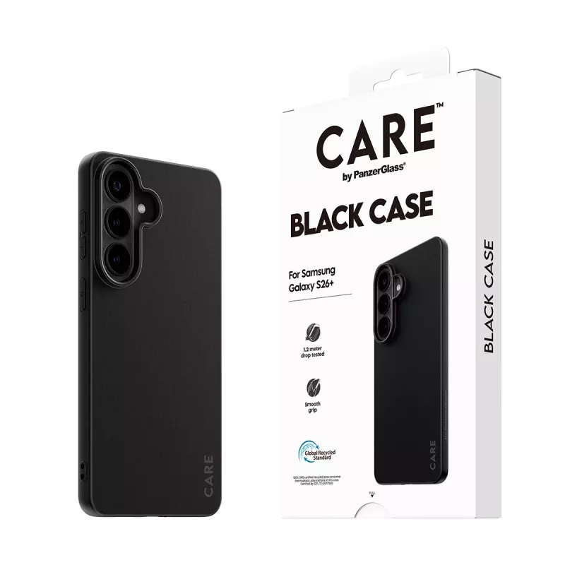 TPU-kotelo Samsung Galaxy S26+ PanzerGlass CARE™ – musta
