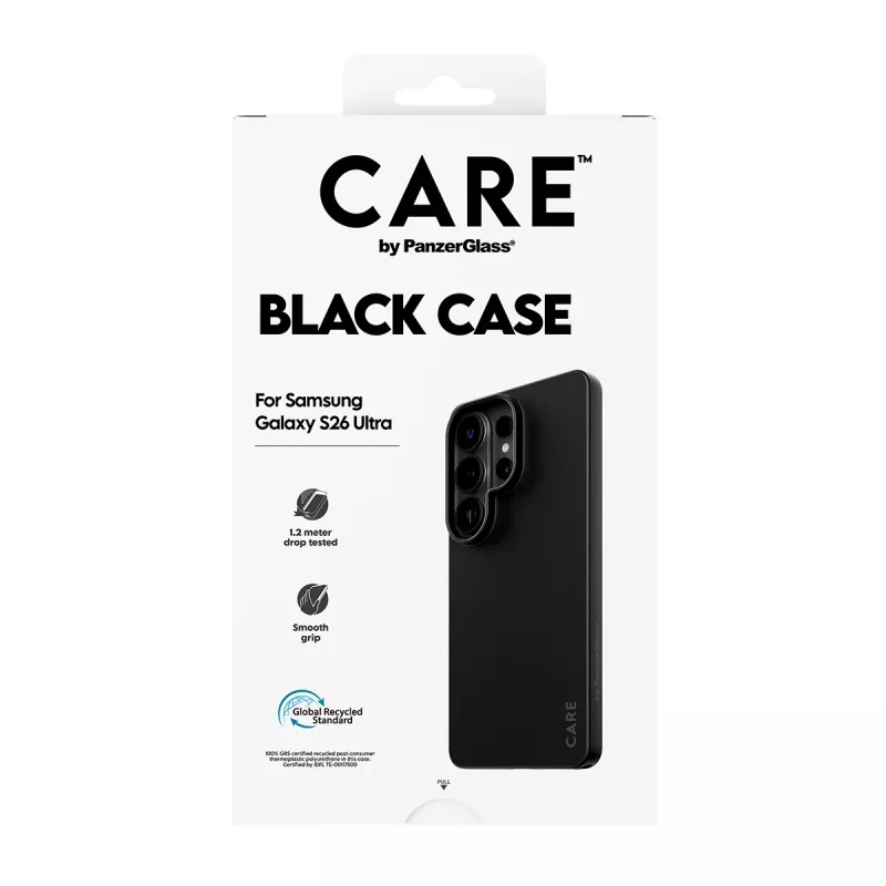 TPU-kotelo PanzerGlass CARE™ Samsung Galaxy S26 Ultra — musta
