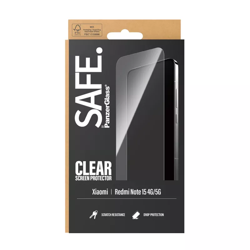 PanzerGlass SAFE. by ® näytönsuojakalvo Xiaomi Redmi Note 15 4G | 5G | Ultra-Wide Fit