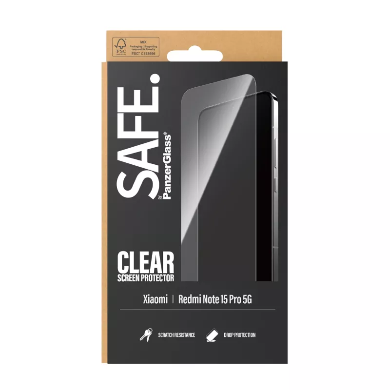 PanzerGlass SAFE. by ® näytönsuoja Xiaomi Redmi Note 15 Pro 5G | Ultra-Wide Fit
