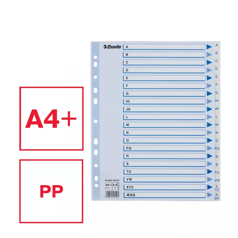 Esselte 100149 välilehti polypropeeni (PP) valkoinen