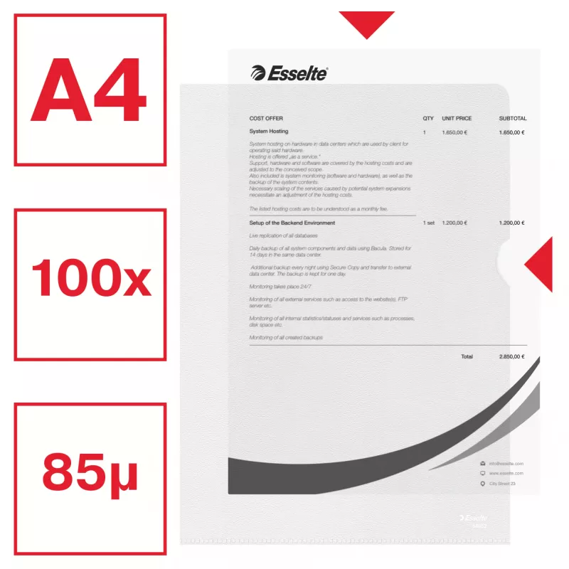Esselte Essential kansio A4, 30 % kierrätysmuovia