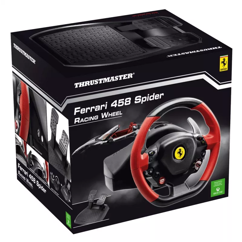 Thrustmaster Ferrari 458 Spider musta, punainen USB ratti + polkimet Xbox One