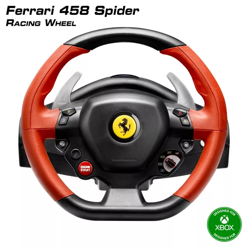 Thrustmaster Ferrari 458 Spider musta, punainen USB ratti + polkimet Xbox One