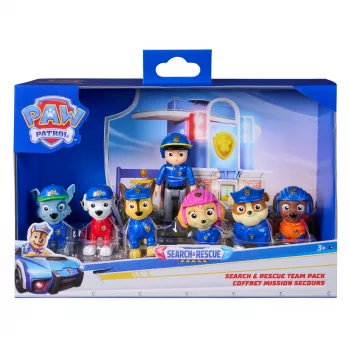 PAW Patrol Search & Rescue Team Pack, jossa 7 keräilyhahmoa, sisältää Ryder & 6 pentua, lelu pojille & tytöille 3-vuotiaasta alkaen