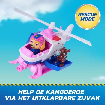 PAW Patrol: Search & Rescue, Skye pelastushelikopteri, jossa 2 hahmoa, sankarihelikopterilelu vetomekanismilla, lastenlelu pojille & tytöille 3-vuotiaasta alkaen