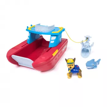 PAW Patrol Sea Patroller -ajoneuvo, jossa Chase- ja hai-hahmo, 2 partiointitilaa, lastenlelu pojille ja tytöille 3-vuotiaasta alkaen