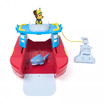 PAW Patrol Sea Patroller -ajoneuvo, jossa Chase- ja hai-hahmo, 2 partiointitilaa, lastenlelu pojille ja tytöille 3-vuotiaasta alkaen