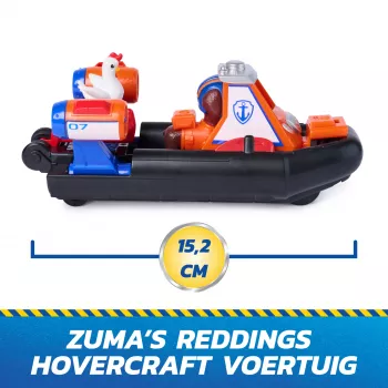PAW Patrol: Search & Rescue, Zuma Rescue Hovercraft -vesiajoneuvo, jossa 2 hahmoa, leluvene vetotoiminnolla, lastenlelu pojille & tytöille 3-vuotiaasta alkaen