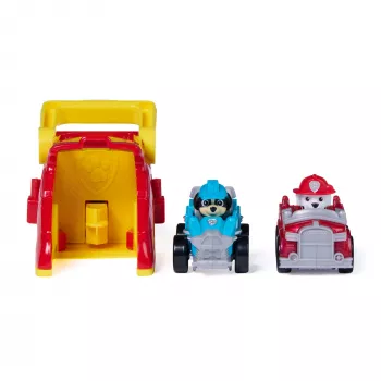PAW Patrol Marshall Pup Squad laukaisimet ja Rex-ajoneuvo 2 kpl pakkaus, lastenlelu pojille ja tytöille 3-vuotiaasta alkaen