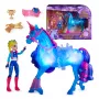 Unicorn Academy, Train & Glow Light-up River -yksisarvinen ja Isabel, pääsiäislahjaidea, nuket & yksisarvislelu tytöille, sisältää 3 harjoituslisäosaa