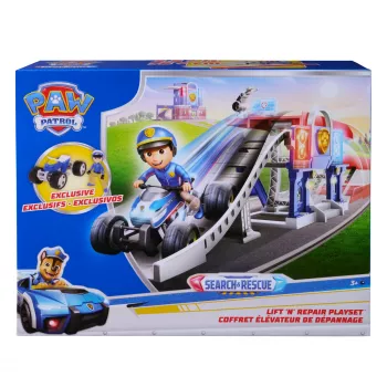 PAW Patrol Search & Rescue Lift 'N' Repair leikkisetti, jossa eksklusiivinen hahmo & ajoneuvo, yli 76 cm pitkä, lelu pojille ja tytöille 3-vuotiaasta alkaen