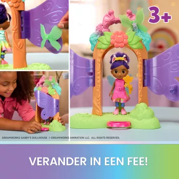 Gabby's Dollhouse Fairylandia, Fairy Magic Reveal leikkisetti, jossa muunnostoiminto ja nukkekodin lisävarusteet, lastenlelu tytöille & pojille 3-vuotiaasta alkaen