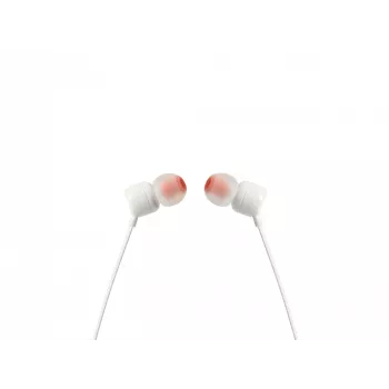 JBL Tune 110 WHITE, johdollinen, 20 - 20000 Hz, musiikki, kuulokemikrofoni, valkoinen