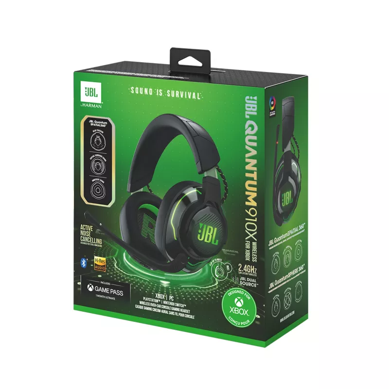 JBL Quantum 910X kuulokemikrofoni johdollinen & langaton panta pelaaminen USB Type-C Bluetooth musta, vihreä