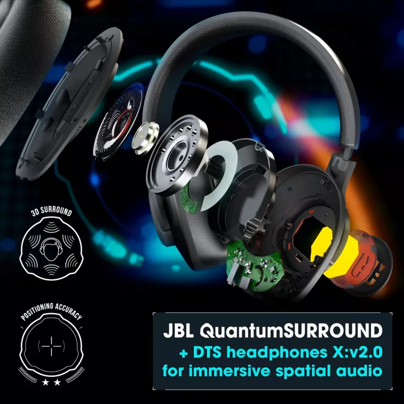 JBL Quantum 400 MUSTA, johdollinen, pelaaminen, 20 - 20000 Hz, 248 g, kuulokkeet, musta