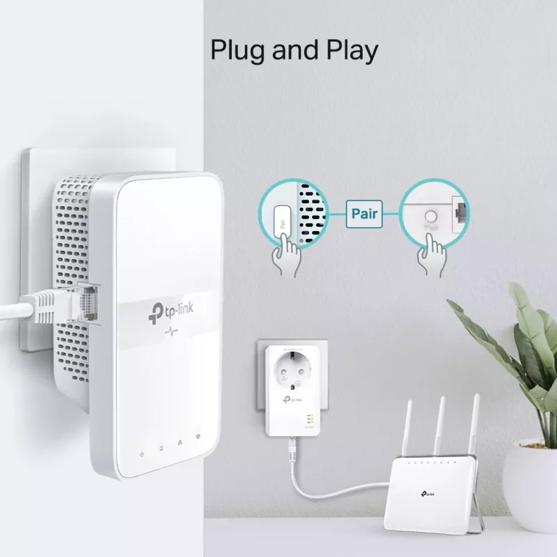 TP-Link TL-WPA7617 KIT 1200 Mbit/s Ethernet LAN Wi-Fi valkoinen 2 kpl