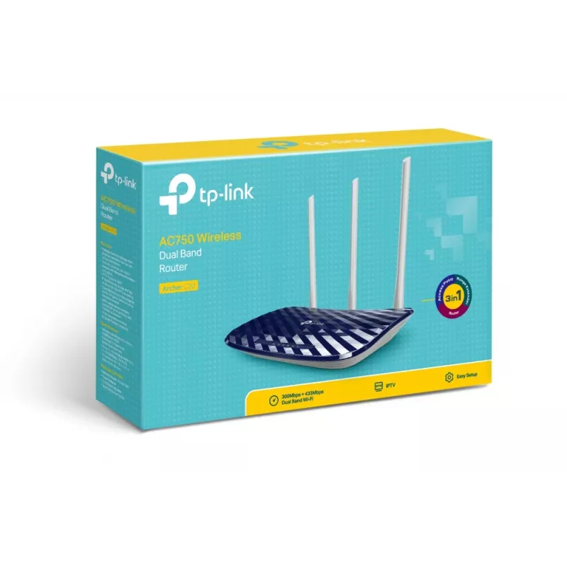 TP-Link AC750 WLAN-reititin Fast Ethernet kaksitaajuus (2,4 GHz / 5 GHz) musta, valkoinen