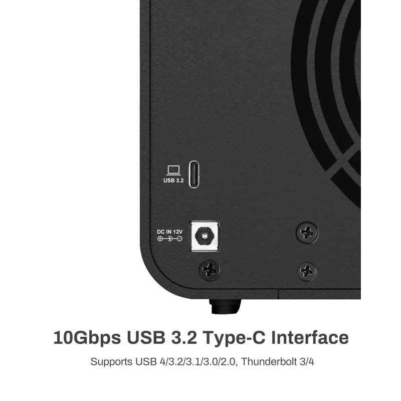 TerraMaster D4-320 levytaulukko pöytämalli musta 4 asemaa HDD SSD