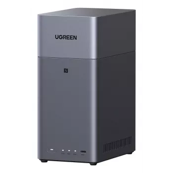 Verkkotallennuslaite UGREEN NASync DH2300 — Rockchip A76/A55 2,2 GHz, 4 GB RAM, 2x SATA, 1x GbE, 2x USB 3.2, USB-C, HDMI