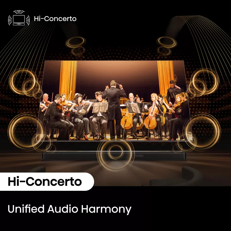 Soundbar Hisense AX5140Q 5.1.4 Dolby Atmos, 600 W RMS, langaton subwoofer 280 W, musta